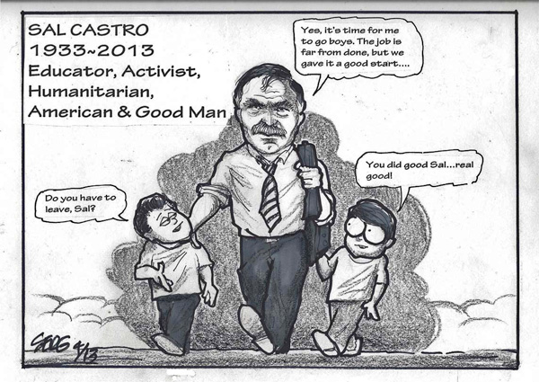 Sal Castro homage cartoon
